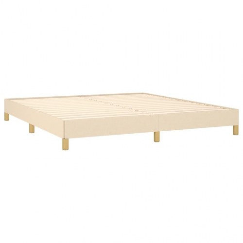 Kontinentalseng med madras 160×200 cm - stof, cremefarvet