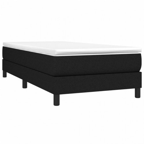 Kontinentalseng med madras 80x200 cm - stof, sort