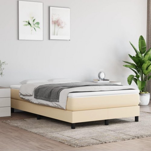 Kontinentalseng med madras 120×200 cm - stof, cremefarvet