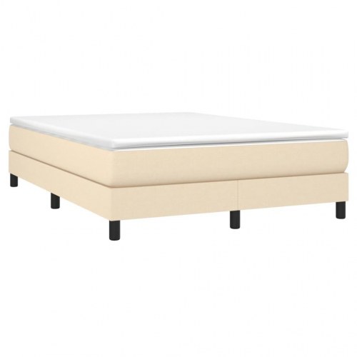 Kontinentalseng med madras 140×190 cm - stof, cremefarvet