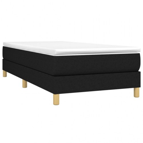 Kontinentalseng med madras 90×200 cm - stof, sort