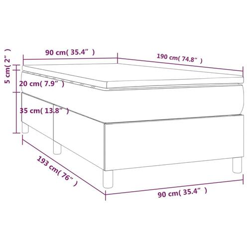 Kontinentalseng med madras 90x190 cm stof blå