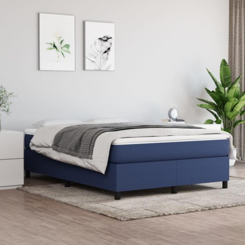 Kontinentalseng med madras 140×190 cm - stof, blå