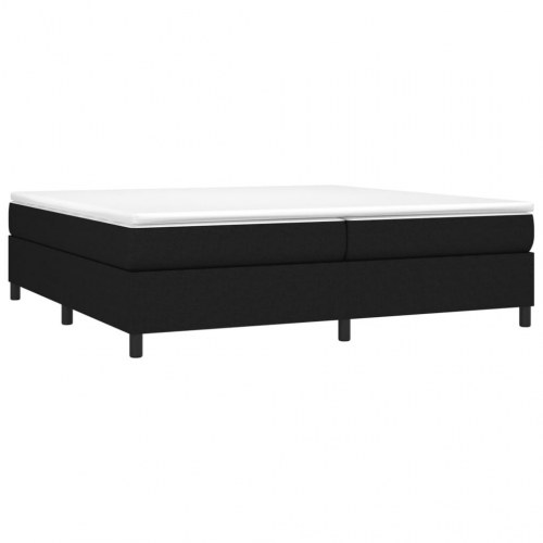 Kontinentalseng 200 x 200 cm i sort stof - med pocketfjedre og topmadras