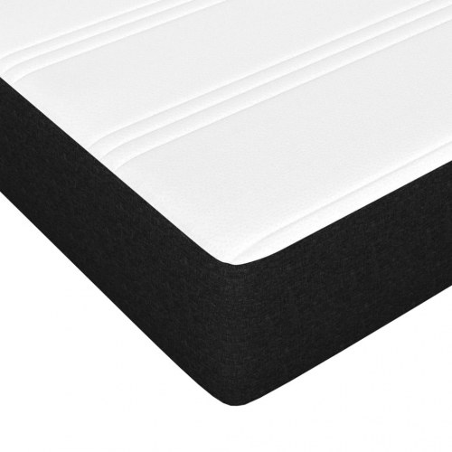 Kontinentalseng 200 x 200 cm i sort stof - med pocketfjedre og topmadras