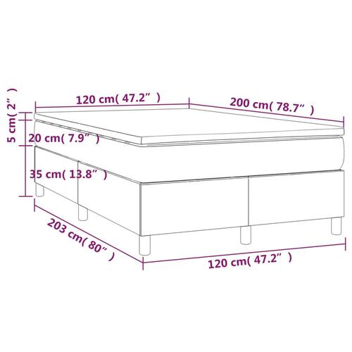 Kontinentalseng 120x200 cm stof gråbrun