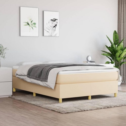 Kontinentalseng 140 x 190 cm - stof, cremefarvet