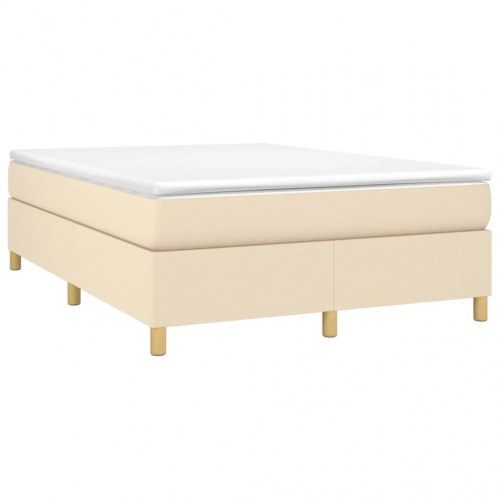 Kontinentalseng med madras 140×200 cm - stof, cremefarvet