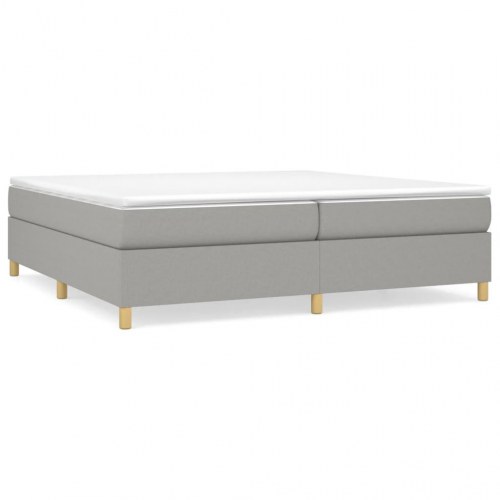 Kontinentalseng 200x200 cm med pocketfjedre - stof, lysegrå