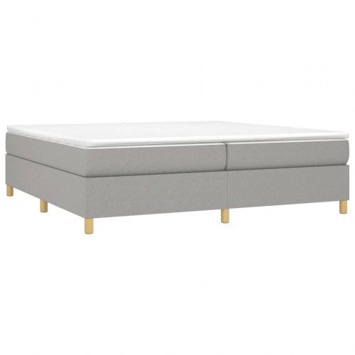 Kontinentalseng 200x200 cm med pocketfjedre - stof, lysegrå