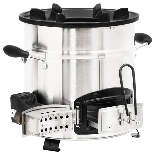 Grydekomfur m. USB-ventilator 35,5x26x28 cm rustfrit stål sølv