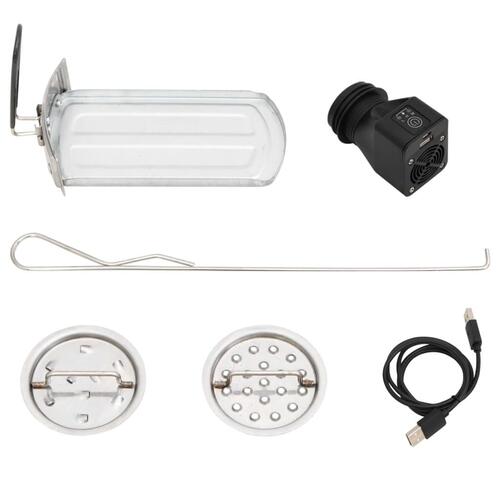 Grydekomfur m. USB-ventilator 35,5x26x28 cm rustfrit stål sølv