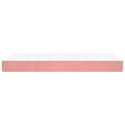 Springmadras med pocketfjedre 80x200x20 cm fløjl pink