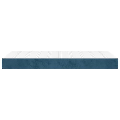 Springmadras med pocketfjedre 90x200x20 cm fløjl mørkeblå