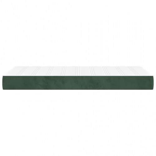 Springmadras med pocketfjedre - medium 100x200x20 cm, fløjl mørkegrøn