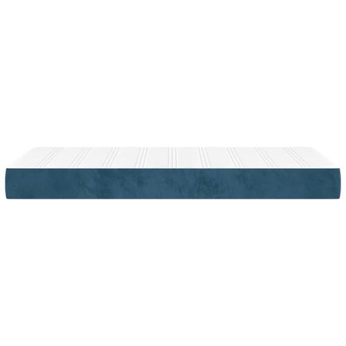 Springmadras med pocketfjedre 100x200x20 cm fløjl mørkeblå