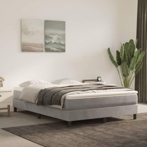 Springmadras med pocketfjedre - medium 140×190×20 cm, fløjl lysegrå