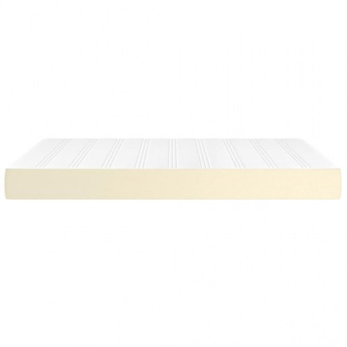 Springmadras med pocketfjedre 140x200x20 cm kunstlæder creme