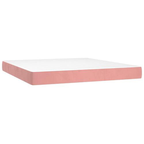 Springmadras med pocketfjedre 160x200x20 cm fløjl pink