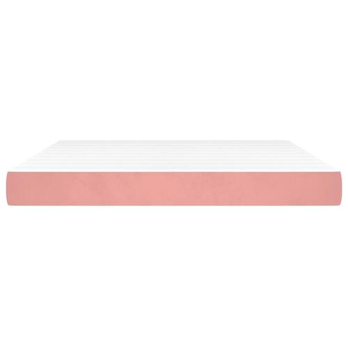 Springmadras med pocketfjedre 160x200x20 cm fløjl pink
