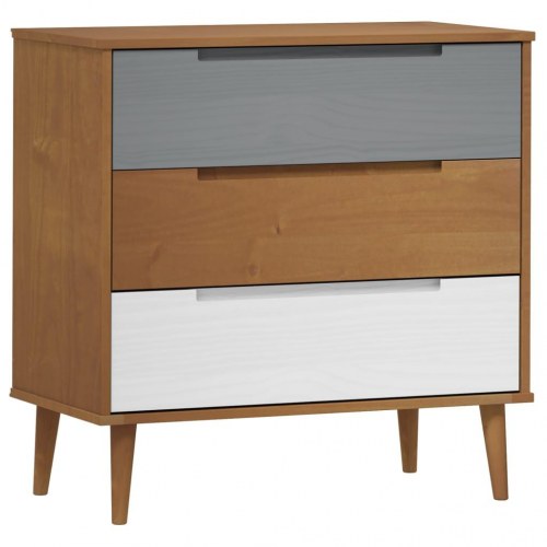 Kommode MOLDE 80×40×80 cm i massivt fyrretræ - brun