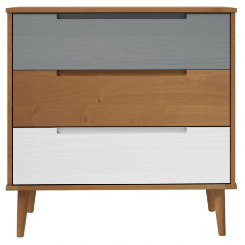 Kommode MOLDE 80×40×80 cm i massivt fyrretræ - brun
