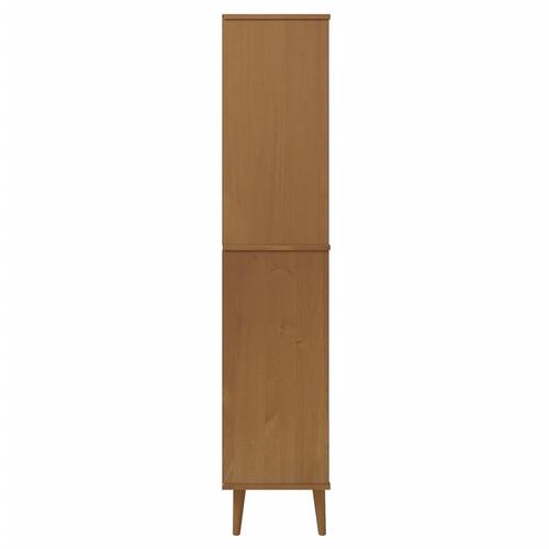 Bogreol MOLDE 85x35x170,5 cm massivt fyrretræ brun