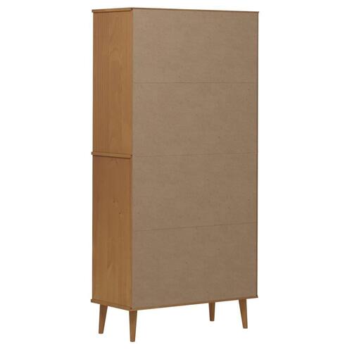 Bogreol MOLDE 85x35x170,5 cm massivt fyrretræ brun