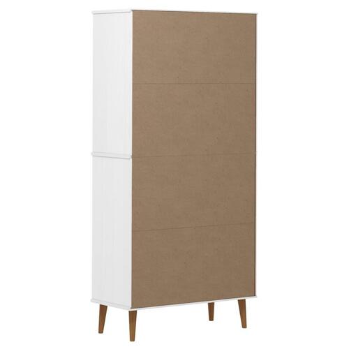 Bogreol MOLDE 85x35x170,5 cm massivt fyrretræ hvid