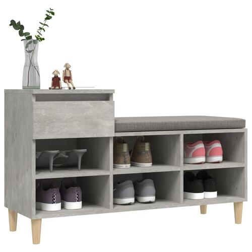 Skoreol 102x36x60 cm konstrueret træ betongrå