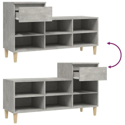 Skoreol 102x36x60 cm konstrueret træ betongrå