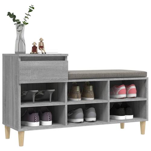 Skoskab 102x36x60 cm konstrueret træ grå sonoma-eg
