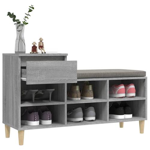 Skoskab 102x36x60 cm konstrueret træ grå sonoma-eg