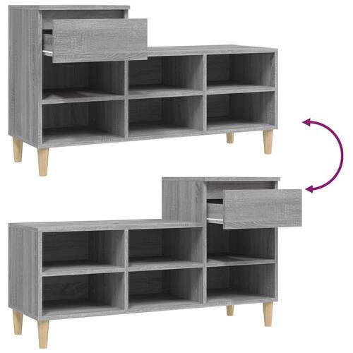 Skoskab 102x36x60 cm konstrueret træ grå sonoma-eg