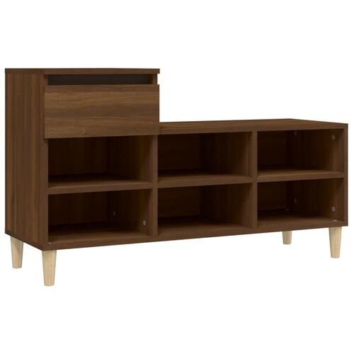 Skoskab 102x36x60 cm konstrueret træ brun egetræ