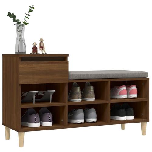 Skoskab 102x36x60 cm konstrueret træ brun egetræ