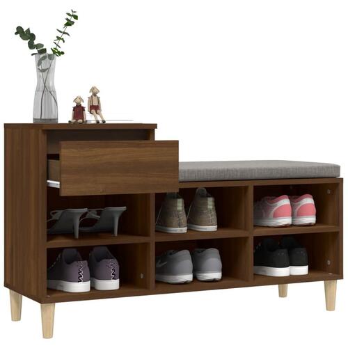 Skoskab 102x36x60 cm konstrueret træ brun egetræ