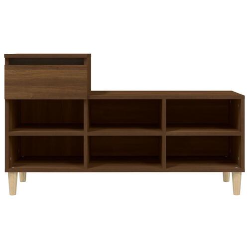 Skoskab 102x36x60 cm konstrueret træ brun egetræ