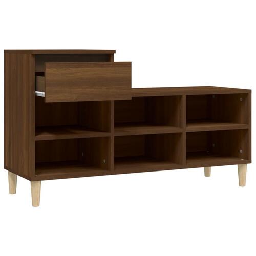 Skoskab 102x36x60 cm konstrueret træ brun egetræ