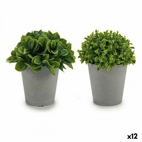 Ibergarden dekorativ kunstig plante - grøn/grå, plast - 12 stk. (13 × 17 × 13 cm / 14 × 16 × 14 cm)