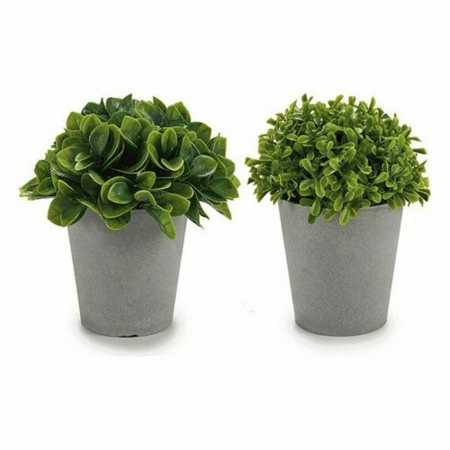 Ibergarden dekorativ kunstig plante - grøn/grå, plast - 12 stk. (13 × 17 × 13 cm / 14 × 16 × 14 cm)