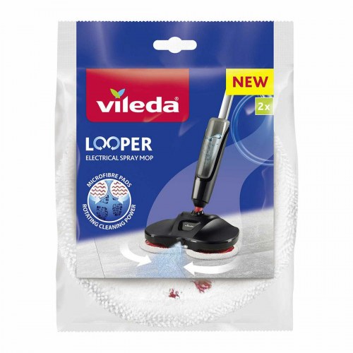 Vileda Looper udskiftning - mikrofiber/chamois moppeklude, hvid