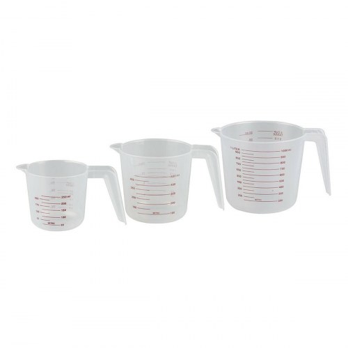 Målebæger 250 ml 500 ml 1 L polypropylen (3 Dele)
