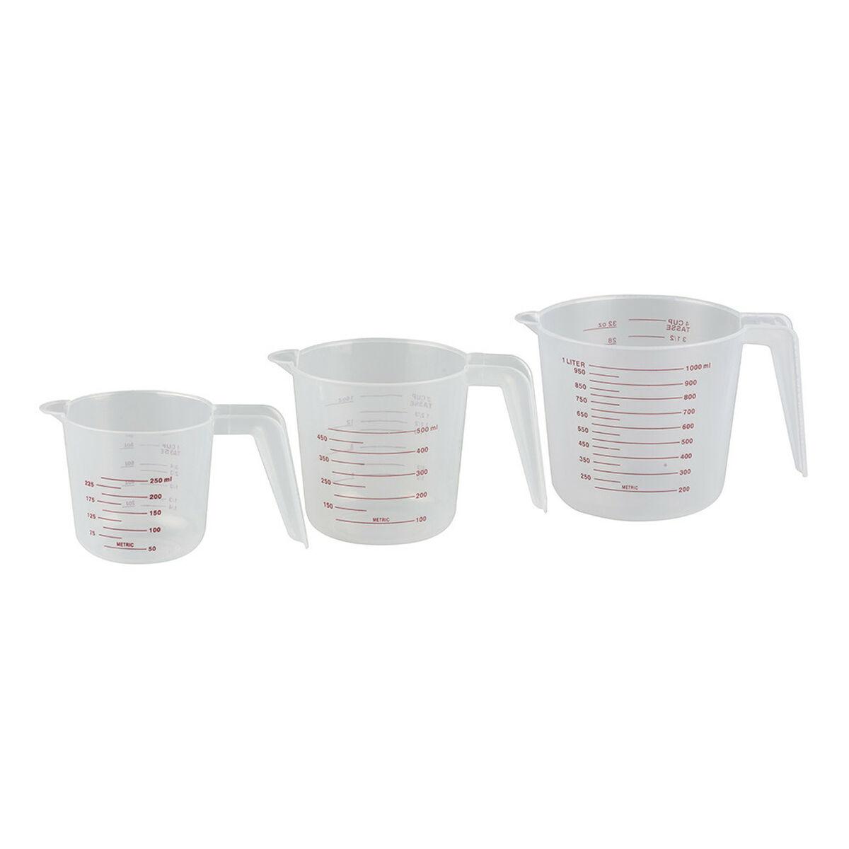 Målebæger 250 ml 500 ml 1 L polypropylen (3 Dele)