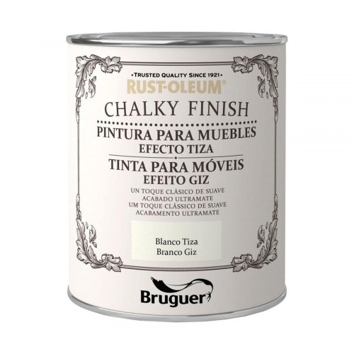 Bruguer Chalky Finish møbelmaling - Hvid kridt, 750 ml