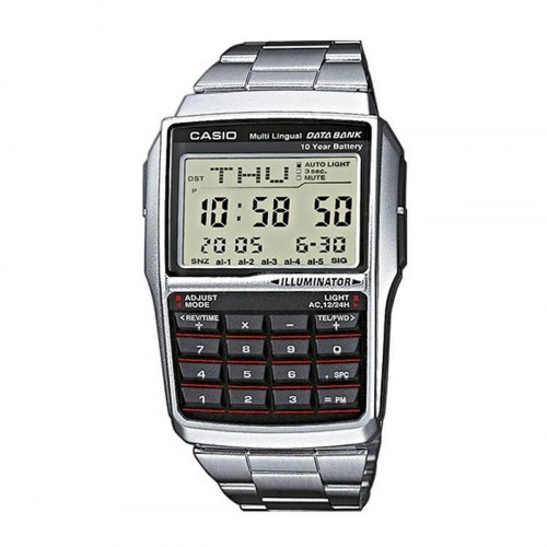 Casio DATABANK Calculator Steel herreur - sølv/sort