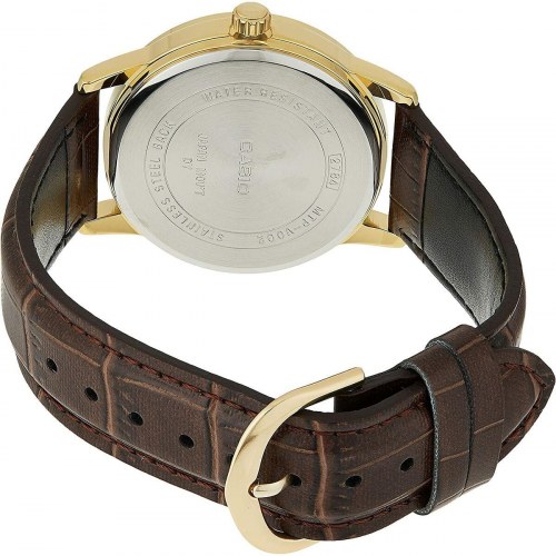 Casio Collection herreur - brun rem, sort skive (Ø 44 mm)