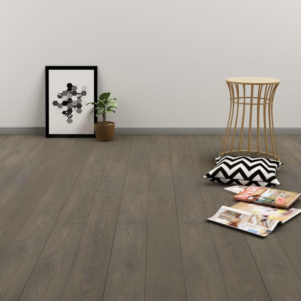 Selvklæbende gulvbrædder 4,46 m² 3 mm PVC grå og brun