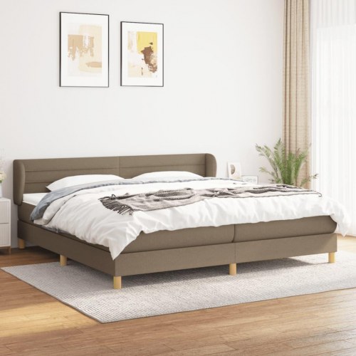 Kontinentalseng med madras 200×200 cm - stof gråbrun