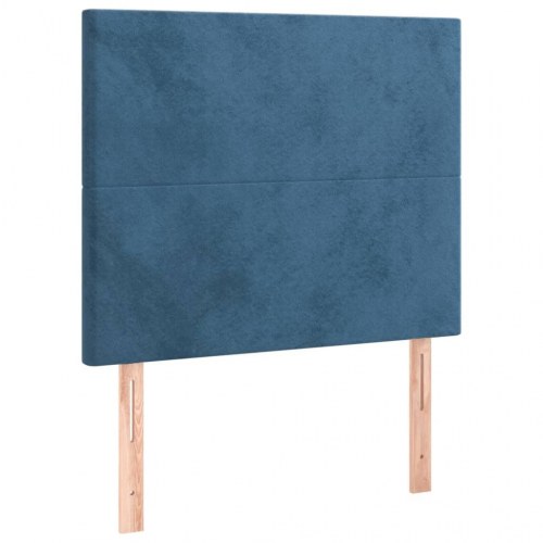 Kontinentalseng med madras 100×200 cm - fløjl, mørkeblå